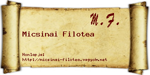 Micsinai Filotea névjegykártya